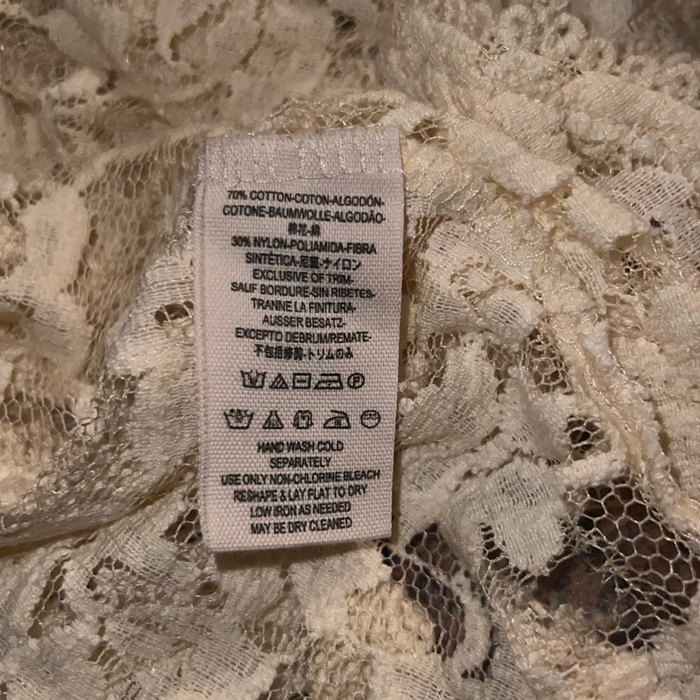 Free People Cream Lace Peplum Top - Picture 7 of 8